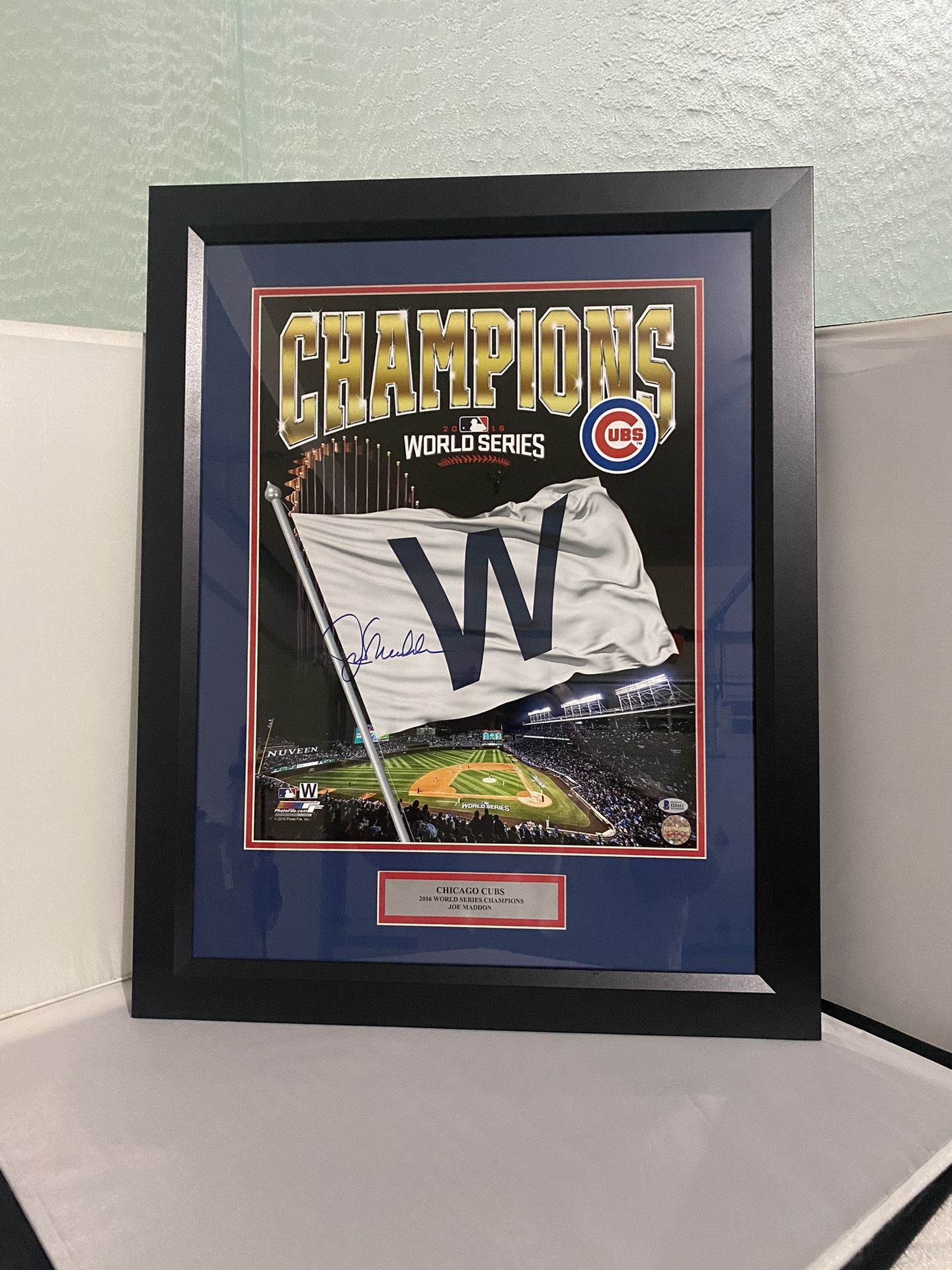 Joe Maddon World Series Chicago Cubs Champions Autographed Photo