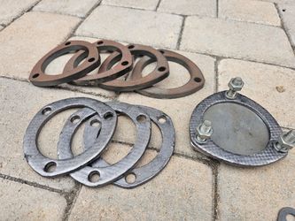 3-bolt, 3" exhaust flanges, gaskets & block-off
