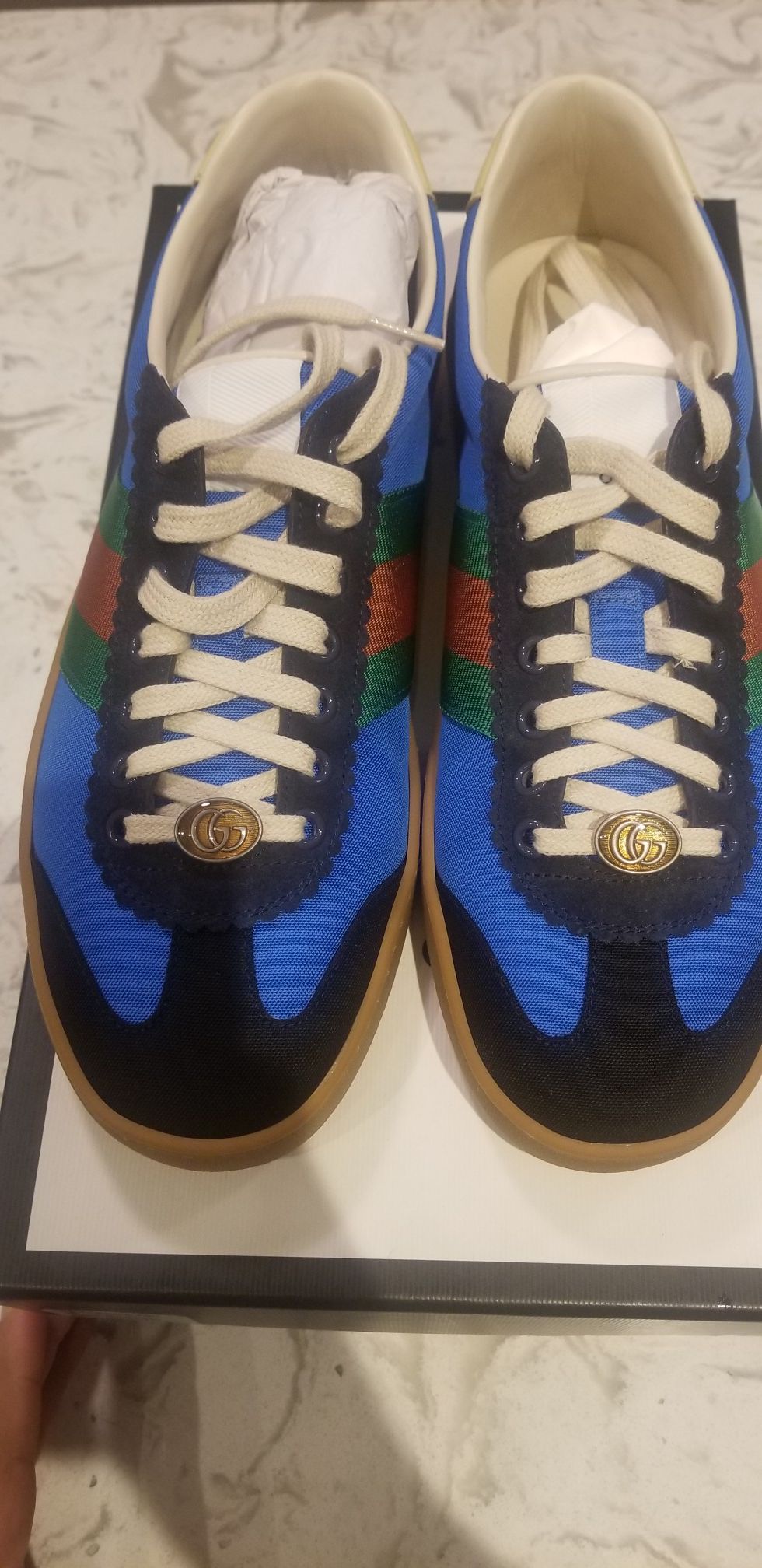 Gucci G74 Nylon Sneaker "Bright Blue" Size 9 Men