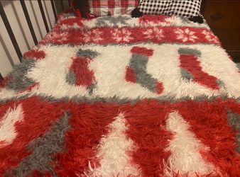 Christmas Stocking Shaggy Throw Blanket