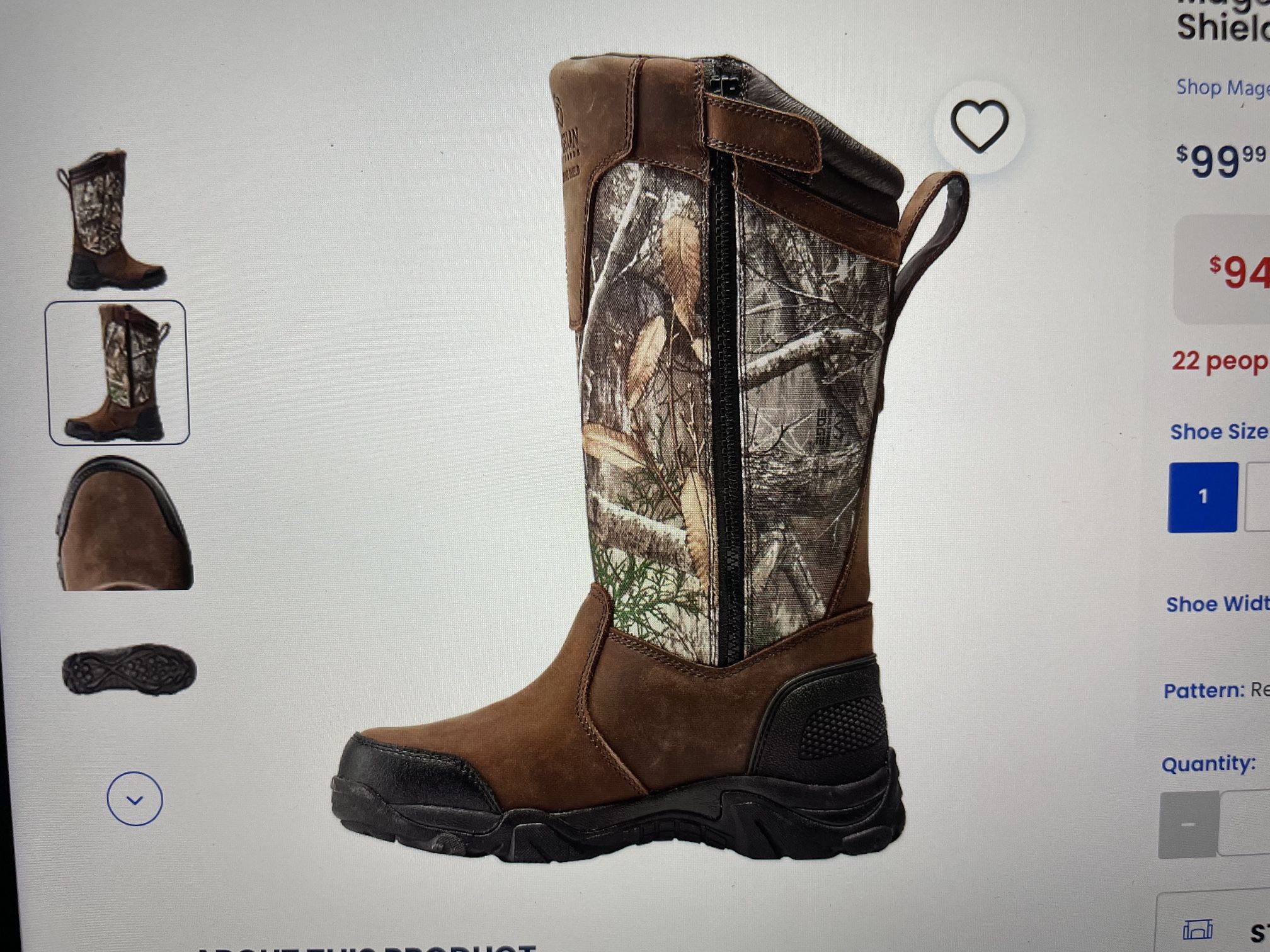 Magellan Youth Snake Shield Armor 2.0 Hunting Boots