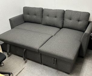$165 Brand New Gray Sleeper Sofa – Open Box, Never Used