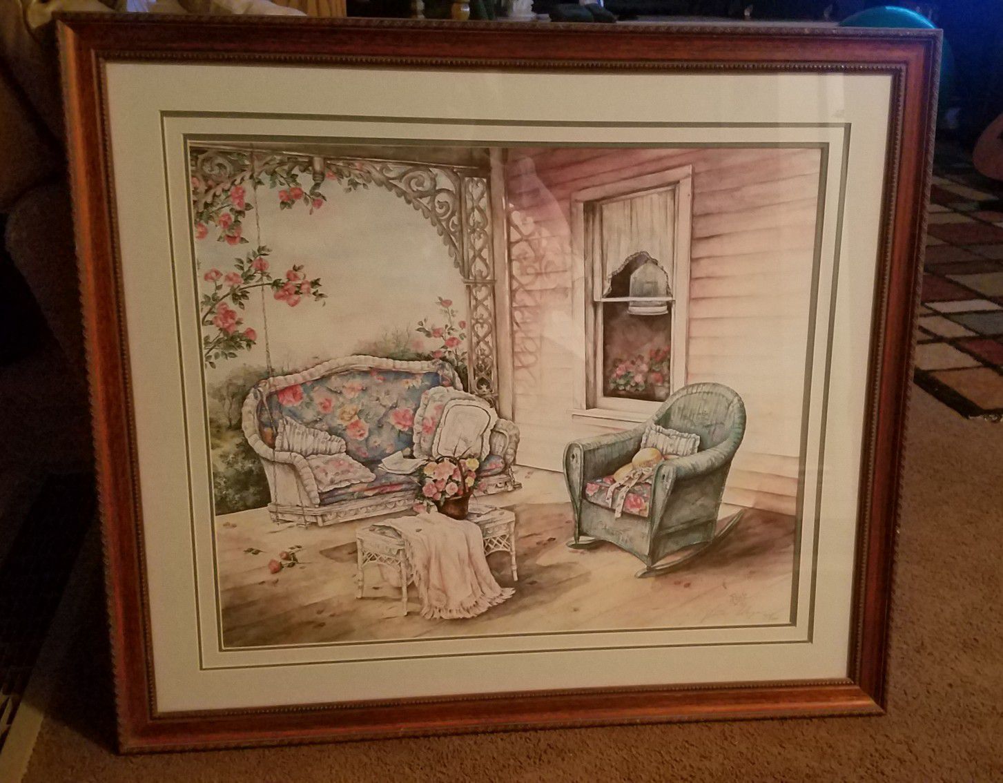 "The Porch Swing" signed painting by Paula Vaughan