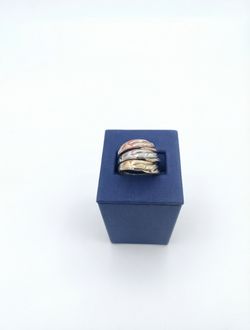 18K Tri-Tone Interlocking Gold Statement Ring