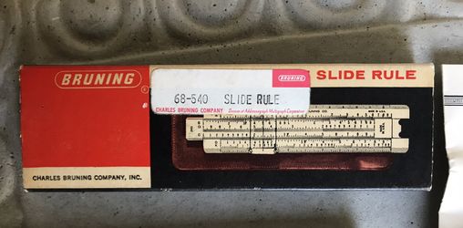 Bruning 5” pocket slide ruler number 2401 vintage item