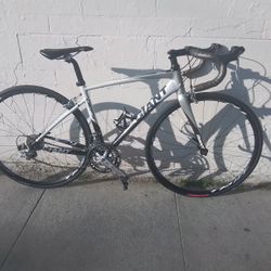 Silver Road Bike Size 50 with Carbon Fork 