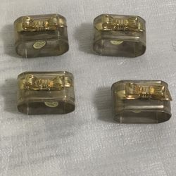 Vintage Silver Plated Gold Bow Napkin Ring Holders Set of 4 Two-Tone Table Decor