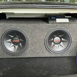 Must hear 2 12"Earthquake subs in Box and Audiobahn 850w amp
