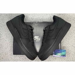Nike Air Force 1 Valentines Day Triple Black 10 Men
