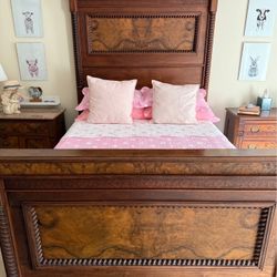 Antique Victorian/Eastlake Full-Size Bed (Circa 1890) - Hand-Carved Masterpiece!