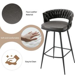 🛑ONLY ONE 🛑26-inch bar stools, counter height bar stools, 180° suede fabric swivel chairs