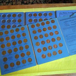 Wheat And Memorial Cents. Partial Books.