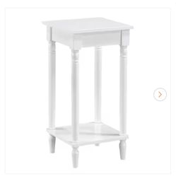 Convenience Concepts French Country Kim 14 in. White Square End Table with Shelf