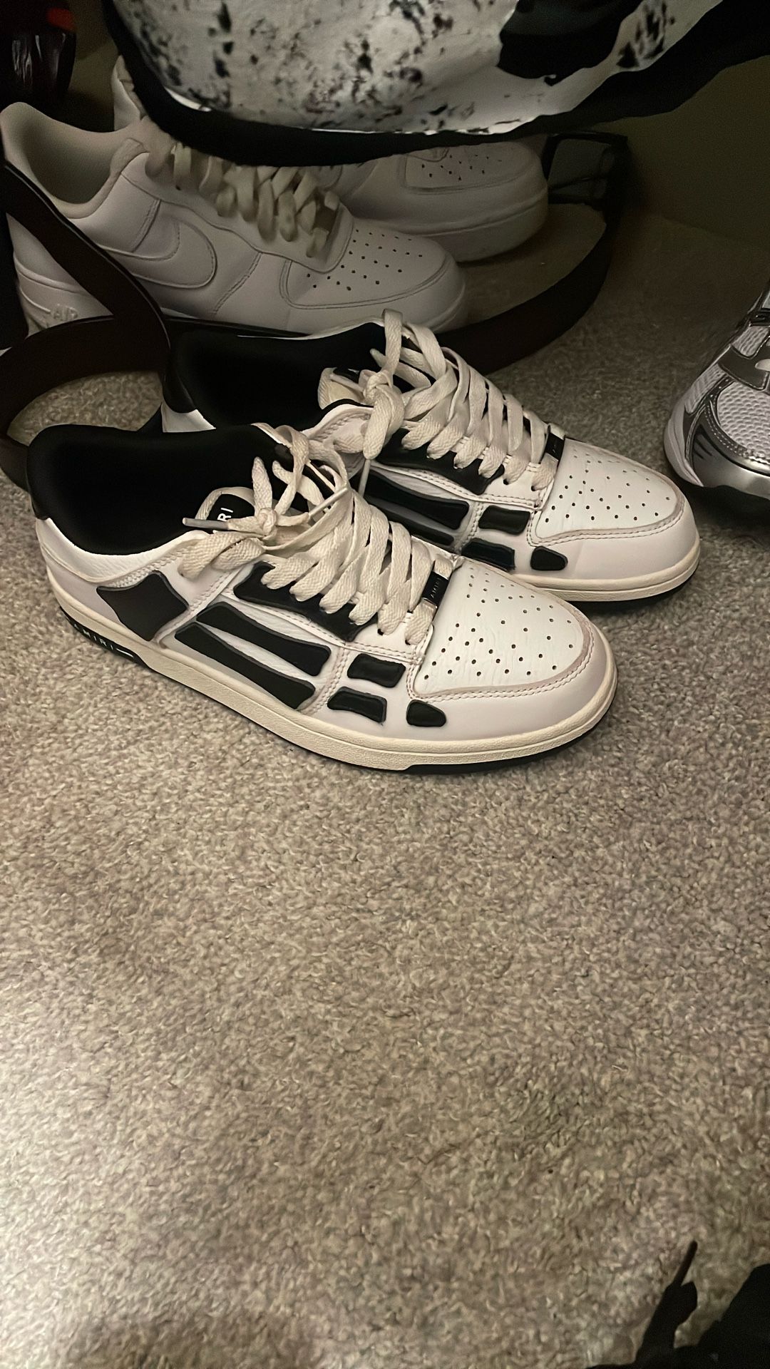 Amiri Black And White Skel Top Low 