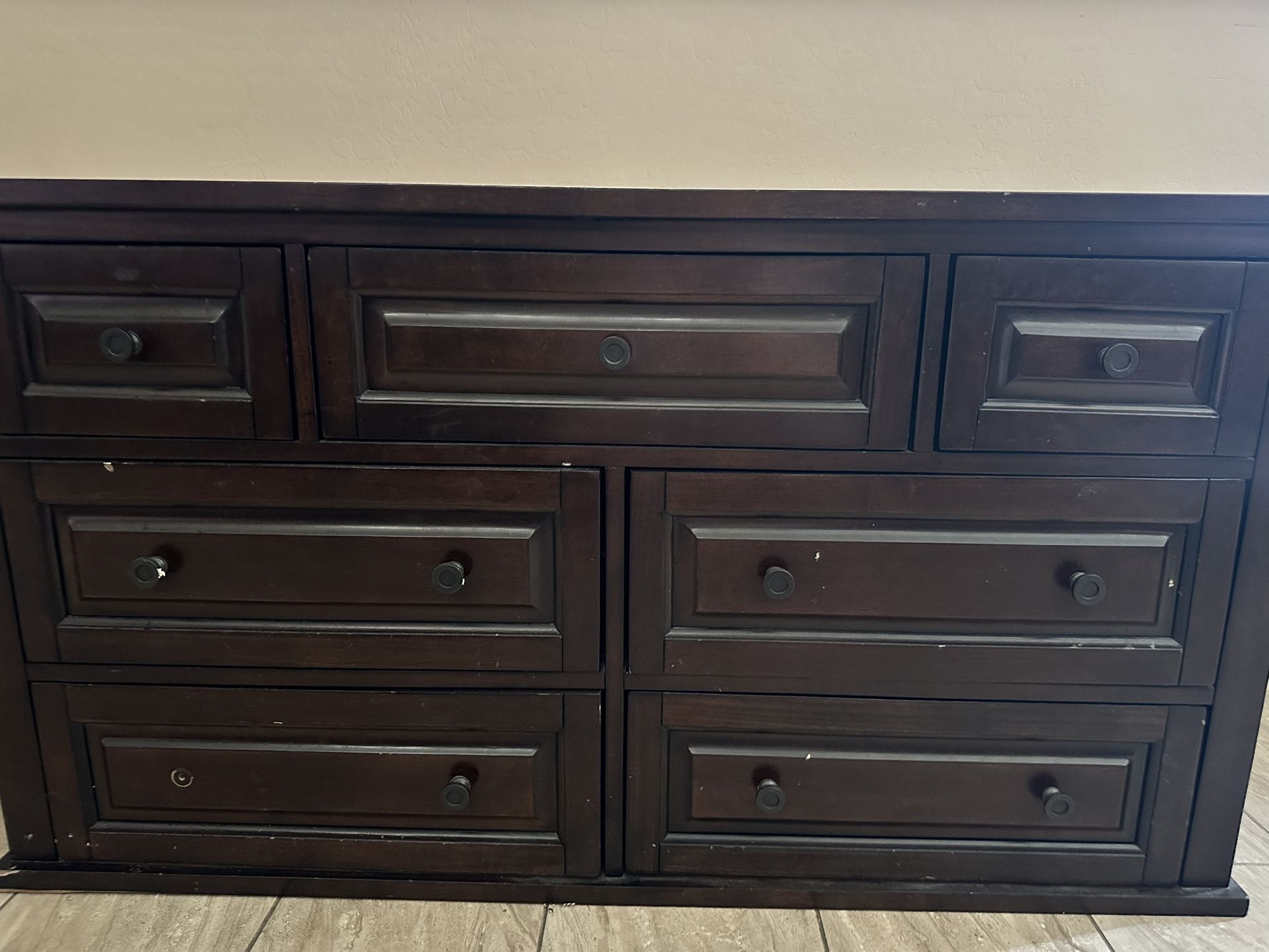 Dark Brown Wooden Dresser