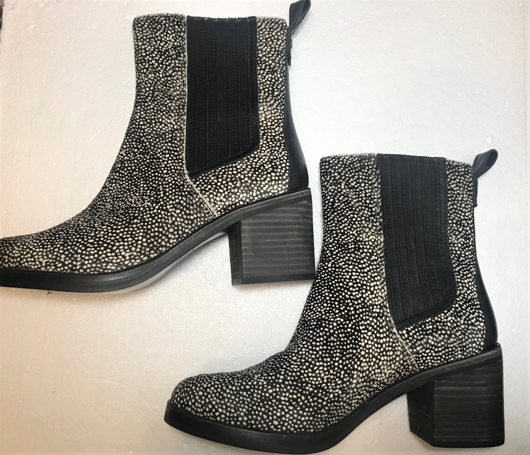 Ugg Exotic Calf Hair Animal Print Block Heel Boots