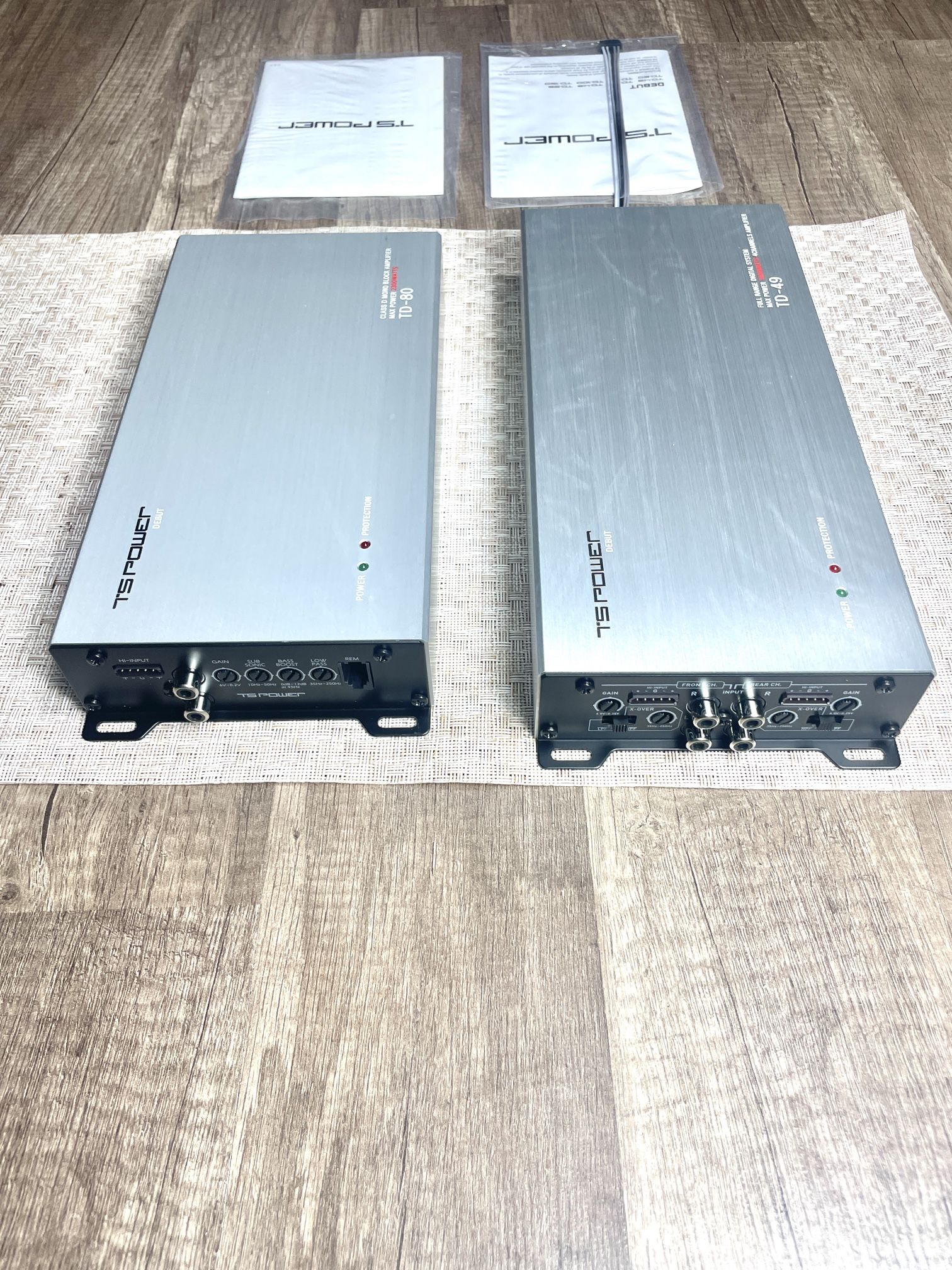 TD-49 3000W 4-CHANNEL MICRO AMPLIFIER AND NESA TD-80 2300W Monoblock Micro Amplifier