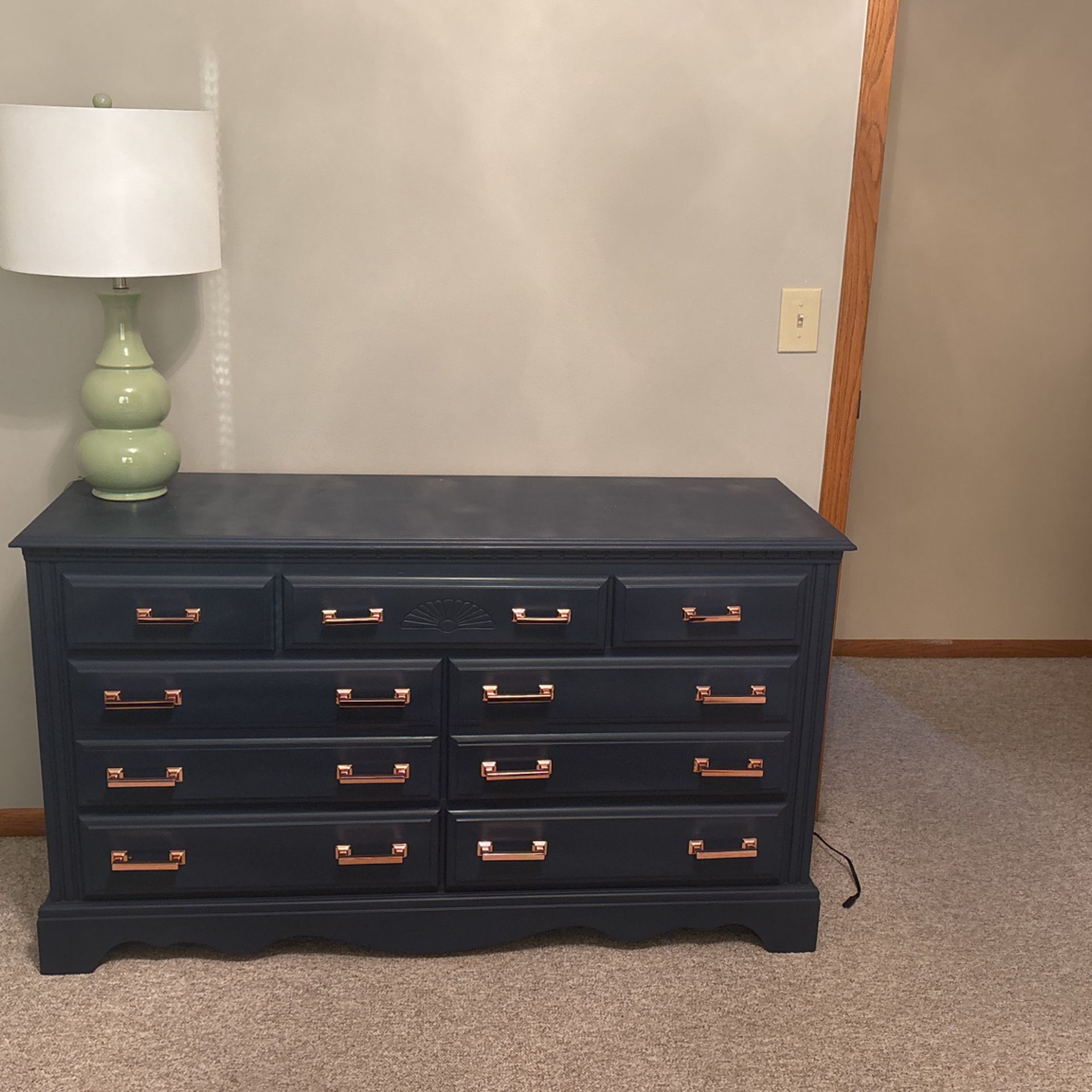 Navy Blue Dresser With 7 Drawers