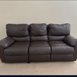 Brown Leather Couches, Chair & Ottoman 