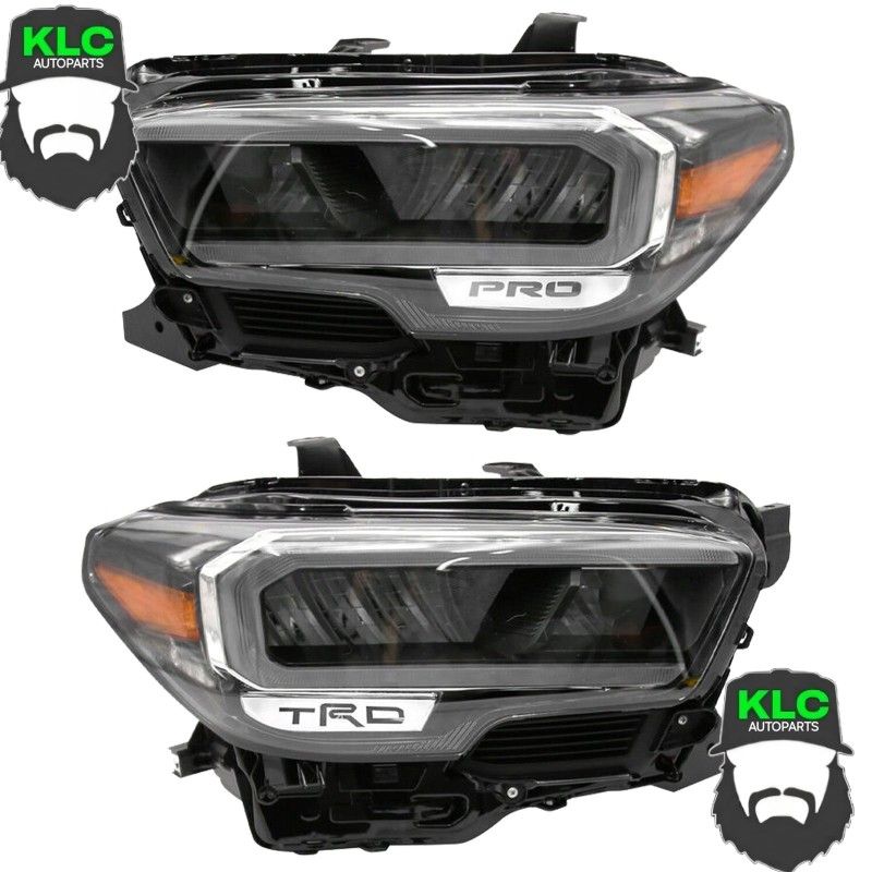 For 2020 2021 2022 2023 Toyota Tacoma SE TRD PRO LED DRL Headlight Assembly Black Left Right Driver Passenger Side LH RH Pair Set 2Pcs 811 8111