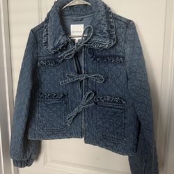 Beautiful Boutique Denim Coat with ties