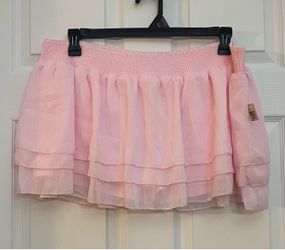 Brand new Juniors pink crinkle chiffon mini skirt size XL