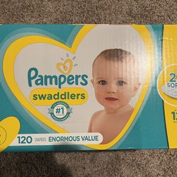 Pampers Swaddle Active baby Diapers (120 ct) size 