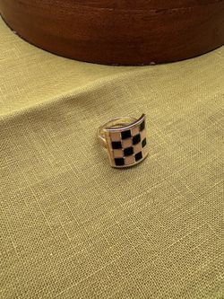 Vintage checkerboard statement ring