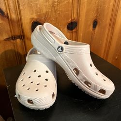 Crocs Shoes Women's 11 -Mens 9 Cut Out. Clogs Slingback Pink Clear Rubber Closed Toe