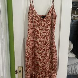 Burnt Orange Patterned Dress Size 6 New With Tags