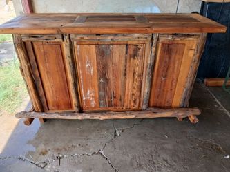 Rustic Antique Wood 🪵 Bar with shelves