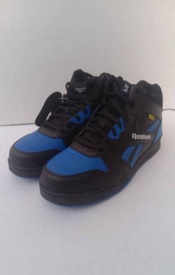 REEBOK BB4500 WORK MEN'S HIGH TOP CUSHGUARD BLACK/BLUE BOOTS RB4166 SIZE: 9.5 NEW.   NO BOX 