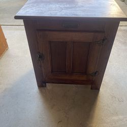 Oak Cabinet end table