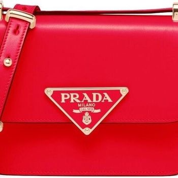 Prada Soffiano Embleme Shoulder Bag Purse -.Limited Edition Fuego Red - New Unopened Box - Limited Edition Color!!!