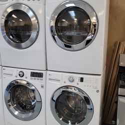 LG Front Load Washer And Stackable Gas Dryer Set With 