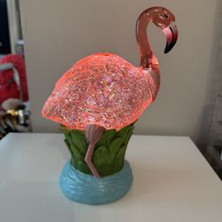 Flamingo Glitter Pink Globe