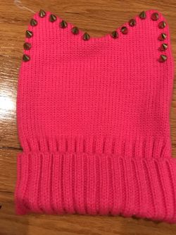 Pink studded winter hat- brand new