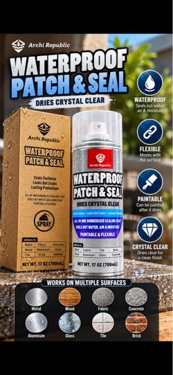 Archi Republic Waterproof Patch & Seal Spray – Crystal Clear – New