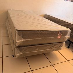 Twin mattress and box spring set (2pc - new) NEW KING-QUEEN-FULL-TWIN SIZE SETS MATTRESS AND BOX SPRING