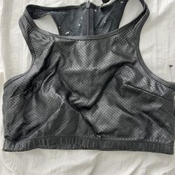Black Crop Sport Bra Top