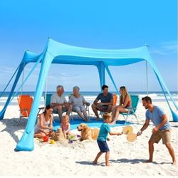 Beach Tent Sun Shelter - 6 X 7FT Beach Shade Canopy