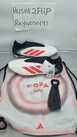 MEN'S Sz 9 ADIDAS COPA PURE 3 ELITE LACELESS FG SOCCER CLEATS WHITE IH0076