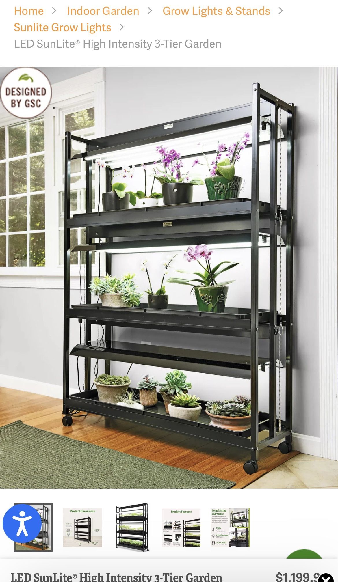 LED SunLite High Intensity 3-Tier Garden Grow Light System