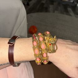 Rare Vintage Thai Amulet Naga Dragon wrap bracelet amulet red eyes dragon protection