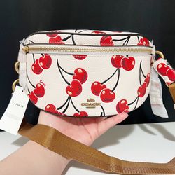 Coach Bethany Belt Bag With Cherry Print