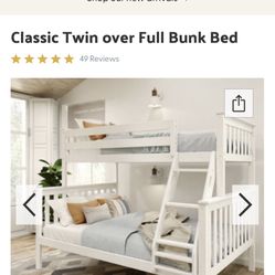 White Bunk bed/twin Mattress Included $350