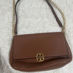 Authentic Tory Burch Purse Crossbody / Shoulder Adjustable ! Tan / Camel With Purse Bag