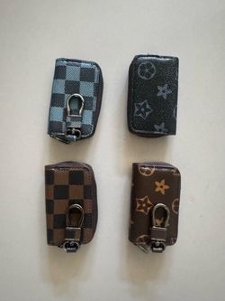 Patterned Leather Key Fob Cases Set of 4