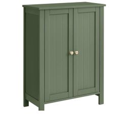 Floor Storage Cabinet, Freestanding Storage Unit with 2 Adjustable Shelves, for Bathroom Living Room Dining Kitchen, 11.8 x 23.6 x 31.5 Inches, Forest