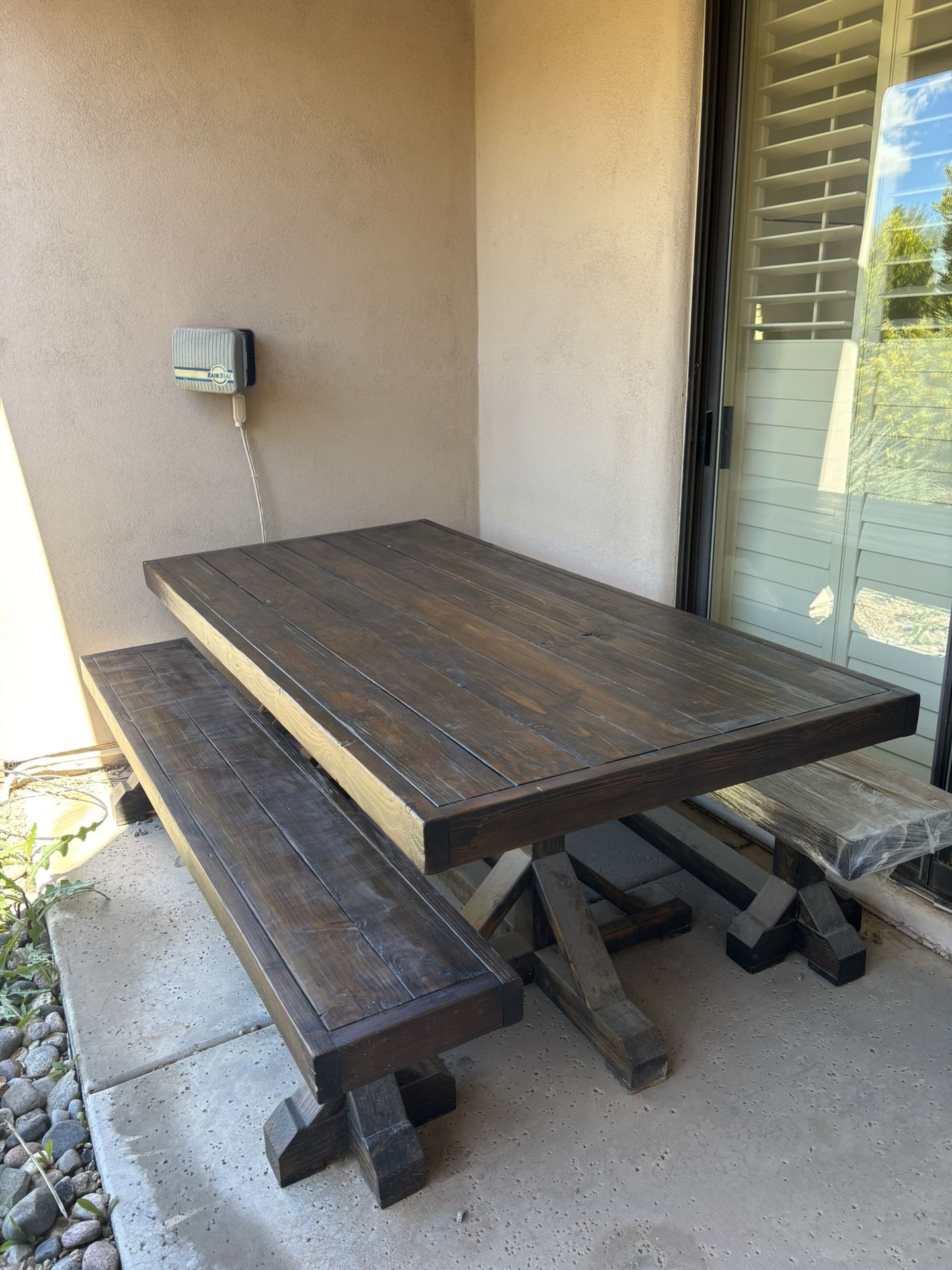 7ft Solid Wood Outdoor Dining Table